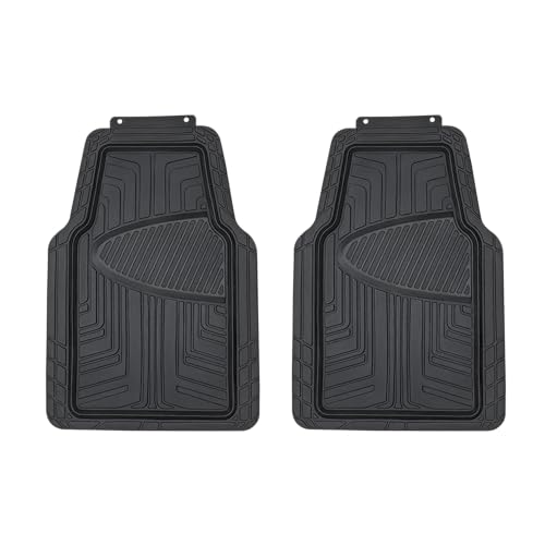 Basics 2-piece black rubber floor mats set