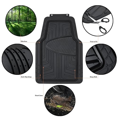 Black floor mats showing thick PVC construction