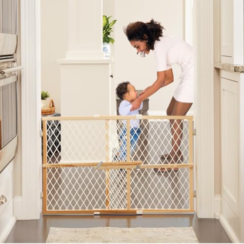 Pressure mounted baby gate side view