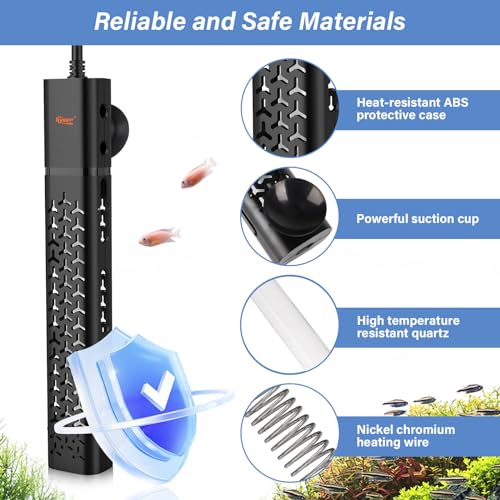 Close up of hygger aquarium heater quartz glass