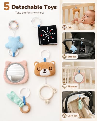 Bear ear tummy time support feature