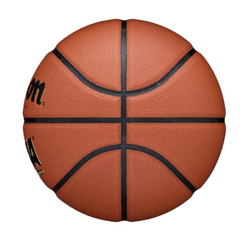 Detailed view of deep channels on WILSON basketball