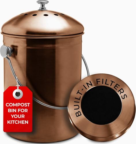 Epica 1.3 Gallon Copper Compost Bin view