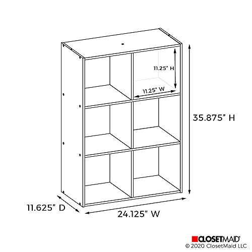 ClosetMaid 6-Cube organizer dimensions diagram