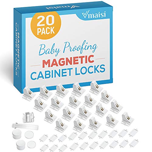 vmaisi 20 Pack Magnetic Cabinet Locks set