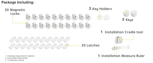 Magnetic cabinet lock device with 3M adhesive