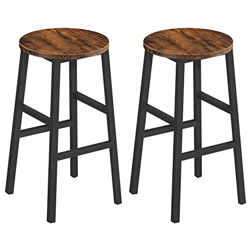 MAHANCRIS 24.4 Inch rustic brown bar stools set