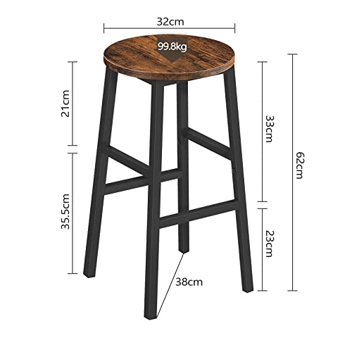 Top view of round wooden stool seat