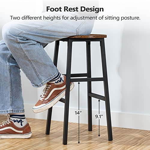 MAHANCRIS bar stool rustic brown finish