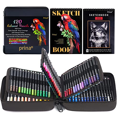 PRINA 120-color pencil set in case