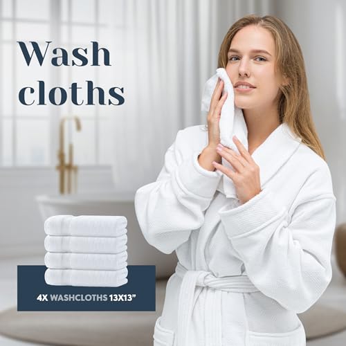 Full White Classic 8-piece white bathroom set displayed