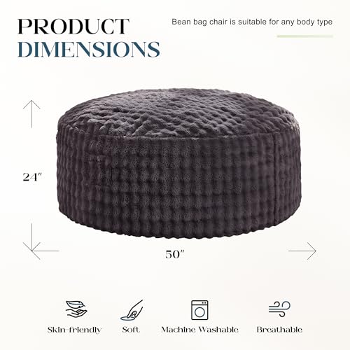Large memory foam bean bag side view