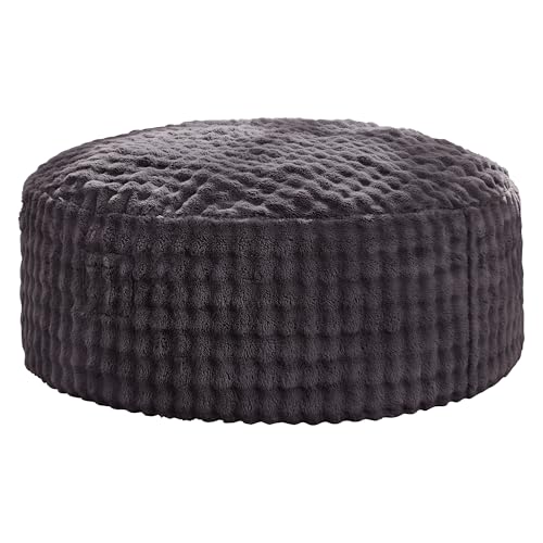 Dark grey bean bag chair from above