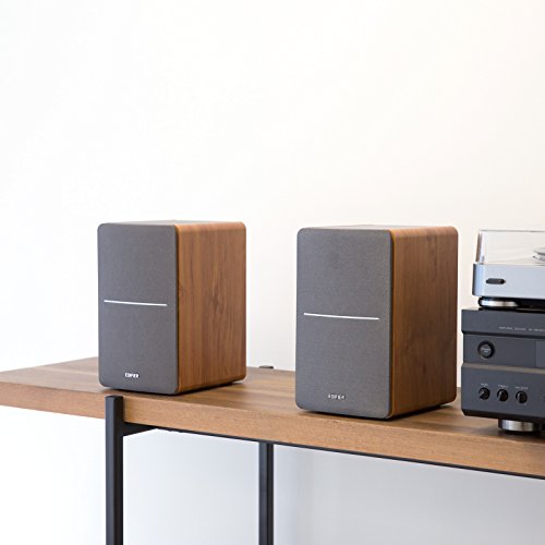 Edifier P12 wood finish side profile