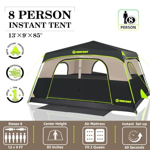 Front view of HINSTANT pop up tent with doors open