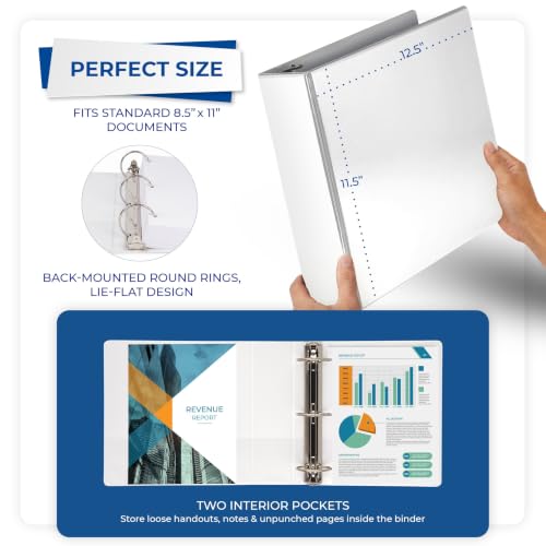 Set of four white binders stacked
