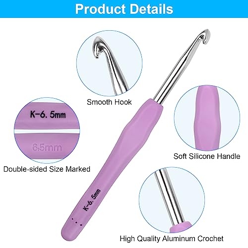 Assorted sizes of aluminum crochet hooks