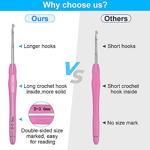 Crochet hook engraved sizing detail