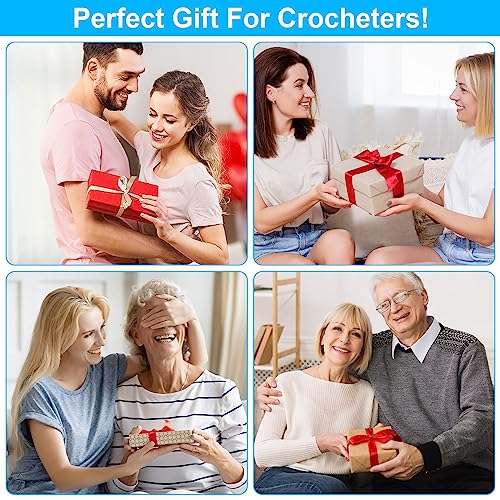 Complete crochet starter kit laid out flat