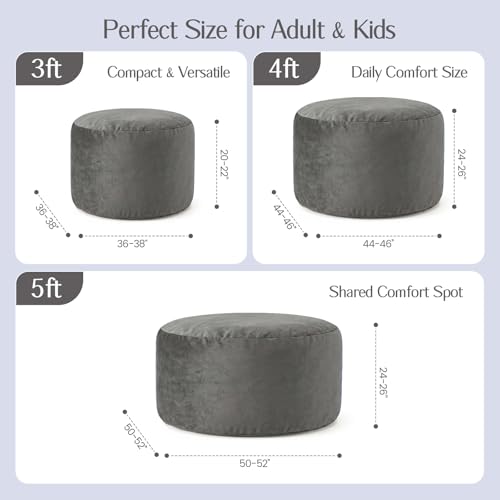 Side view of grey Yagamo bean bag