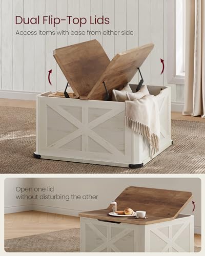 VASAGLE Honey Brown Rustic White Table