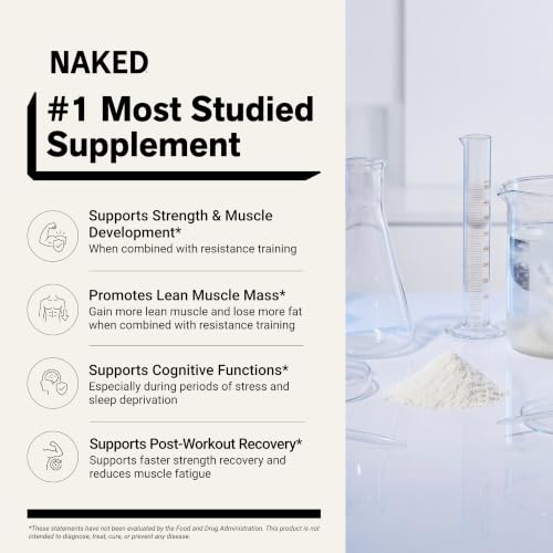 Front label of NAKED creatine 500g tub