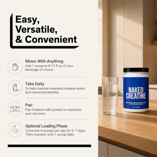 Top view of NAKED creatine packaging