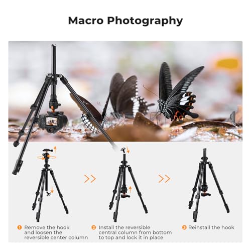 K&F Concept tripod with extension boom arm extended