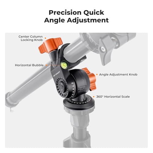 Adjustable legs of the K&F Concept 76-inch tripod