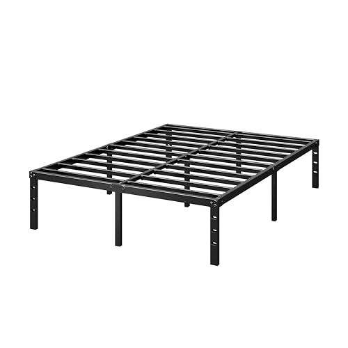 Low angle view of full size metal bed base