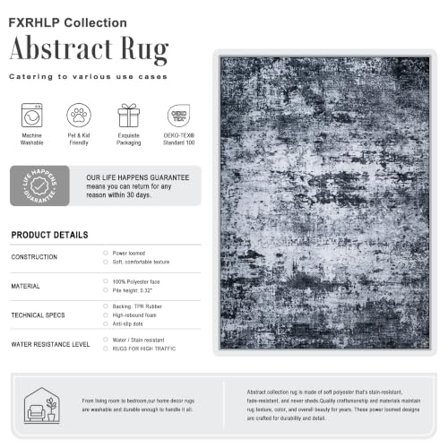 Abstract pattern detail of FXRHLP black rug