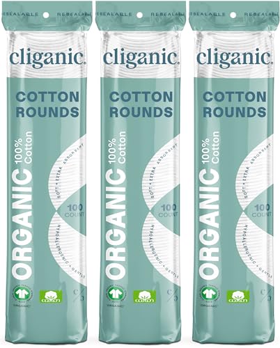 Cliganic Organic Cotton Rounds 300 Count package