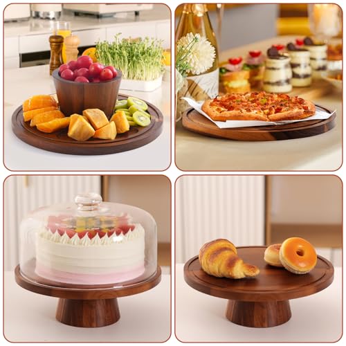 Glass lid and wood base of ChilkukUie cake stand