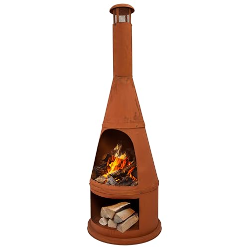 Sunnydaze 70 inch rustic steel chiminea