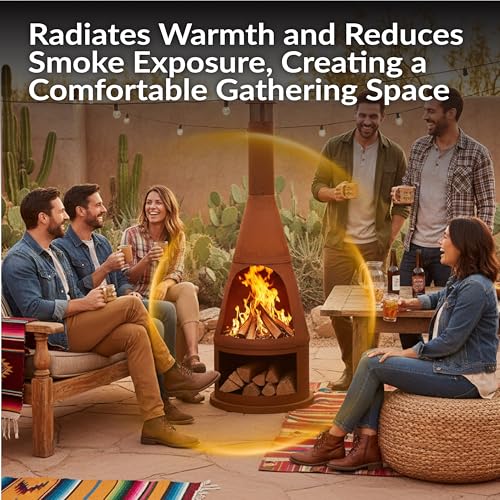 Side profile of Sunnydaze outdoor fireplace