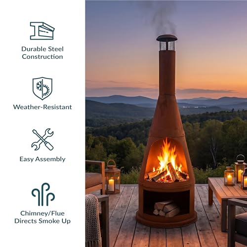 Close up of chiminea fire box opening
