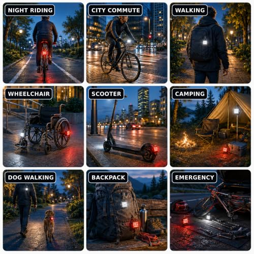 Jokpux 4-pack black bike lights