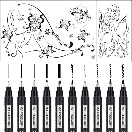 Full range of 10 MARTCOLOR calligraphy pen nibs