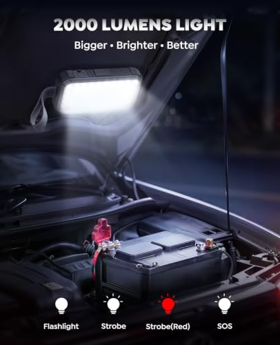 TREKURE jump starter connected to battery