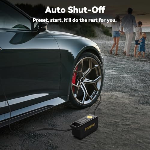 Side profile of black Inzeetor tire inflator