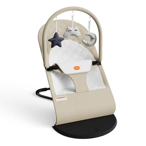 Gryvoth Portable Baby Bouncer Seat in oatmeal color