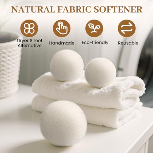 Natural New Zealand wool dryer ball set