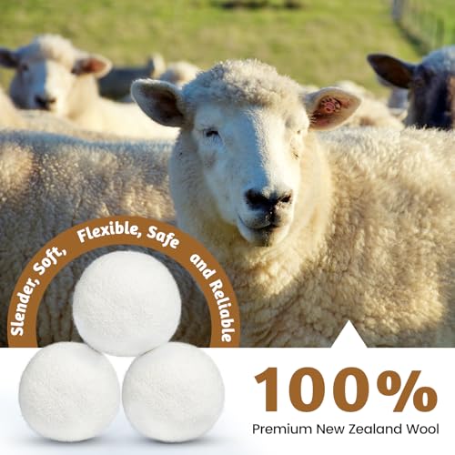 Wool balls for laundry wrinkle reduction