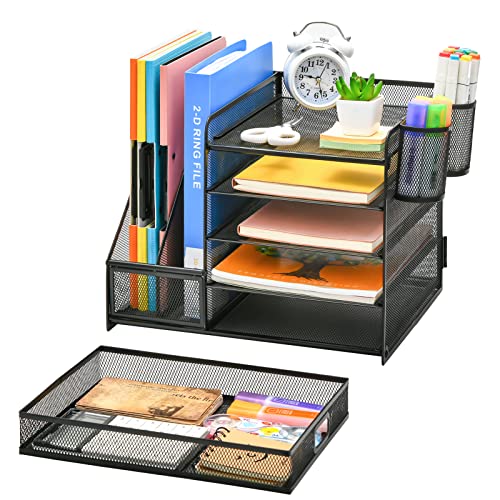 Marbrasse desk organizer file holder side view