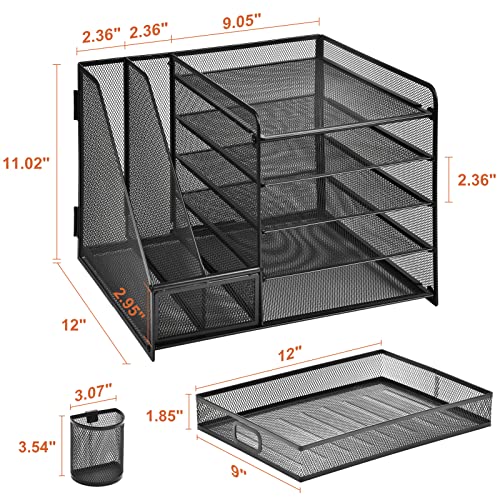 Marbrasse desk storage unit with magazine holder