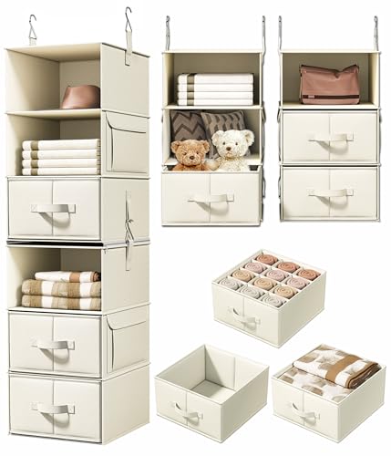 Vailando 6-shelf beige closet organizer