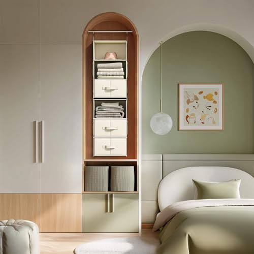 Front view of hanging organizer with drawers
