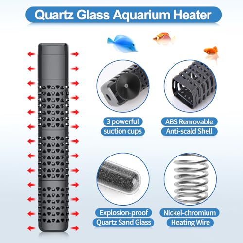HiTauing 200W aquarium heater with protective shell