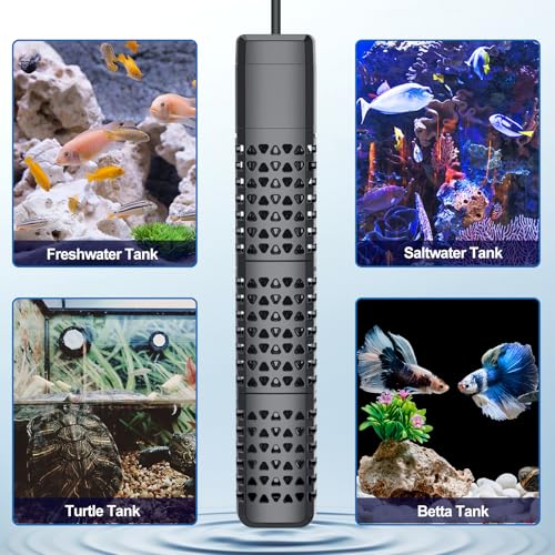 Assembled HiTauing heater inside a fish tank setup