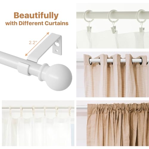 Elegant ball finial on white metal rod